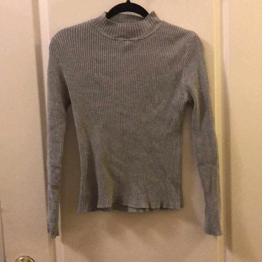 Grey mock turtleneck